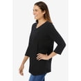 thumbnail image 4 of Woman Within Plus Size Perfect Three-Quarter Sleeve V-Neck Tee (Petite Available), 4 of 6