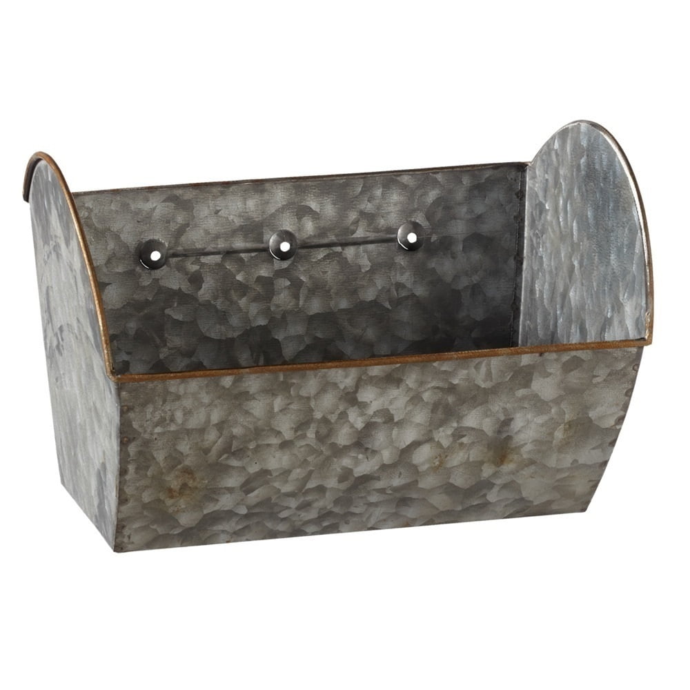 Set of 6 Galvanized Rusted Metal Hanging Wall Pocket 8”