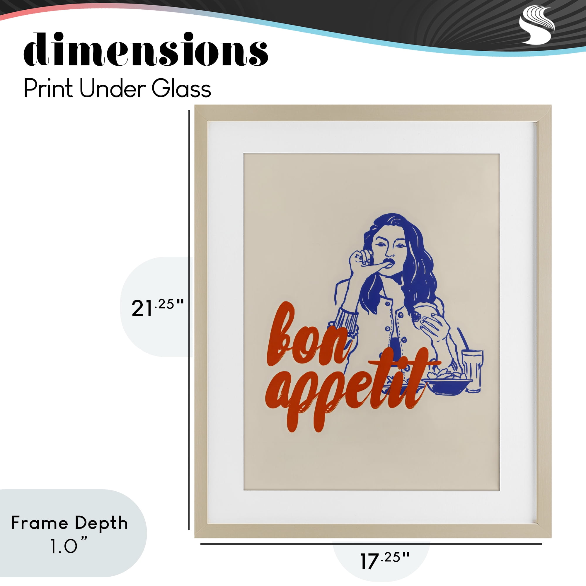 Stupell Industries Bon Appetit Woman Enjoying Meal Birch Framed Print Under Glass, design by The Prints Vibe