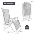 thumbnail image 6 of Spaco Outdoor Folding Zero Gravity Reclining Lounge Chair with Utility Tray-Gray, Zero Gravity Recliner Portable Outdoor Reclining Chair for Patio Beach Deck Garden Pool Black, 6 of 9