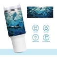 thumbnail image 6 of 40 oz Tumbler with Handle and Straw Lid Shark Swimming in Fish Schools Insulated Vacuum Water Bottle Stainless Steel Travel Cup, 6 of 8