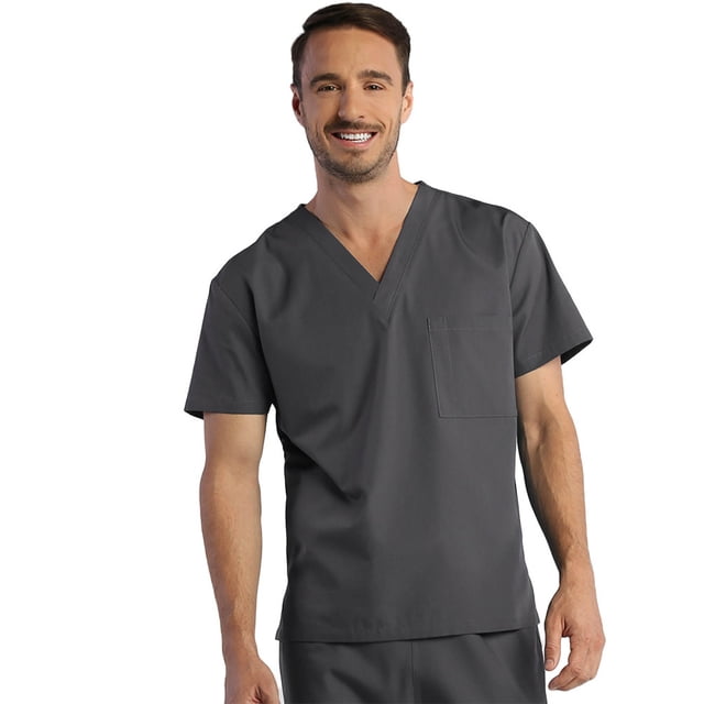 Red Panda Haut d'Uniforme Unisexe à Col en V Uni