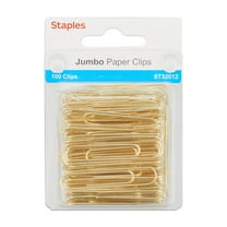 Staples Jumbo Gold Paper Clips Smooth 100/Pack (32012) 480112