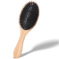 thumbnail image 1 of Cepillo de madera con cerdas y púas de nailon para cabello húmedo y seco, desenredante y masajeador., 1 of 5