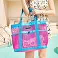 thumbnail image 4 of Dongrere Mesh Beach Bag Vacation Tote Bag Travel Washroom Bags for Summer, 4 of 6