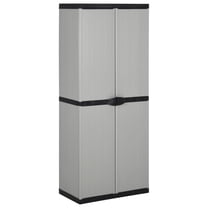 vidaXL Garden Storage Cabinet with 3 Shelves Gray&Black 26.8"x15.7"x66.1"