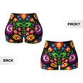 thumbnail image 6 of Yiaed Traditional Floral Polish Print Women's Athletic Shorts Running Shorts Sporty Short High Waisted Elastic Workout Shorts for Yoga Gym Running & Sports -Medium, 6 of 8