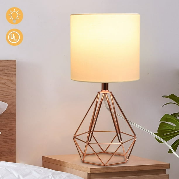 Depuley Lampe de table moderne en or rose pour salon, petite lampe