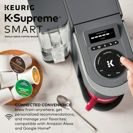 Keurig - K-Supreme SMART Single Serve Coffee Maker with WiFi Compatibility - Gray
