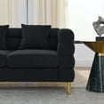 thumbnail image 3 of 81'' Loveseat Sofa for Living Room, Modern Teddy Small Couch with Deep Seat and Golden Legs, Comfy Cloud Couch with Pillows for Living Room, Black, 3 of 8