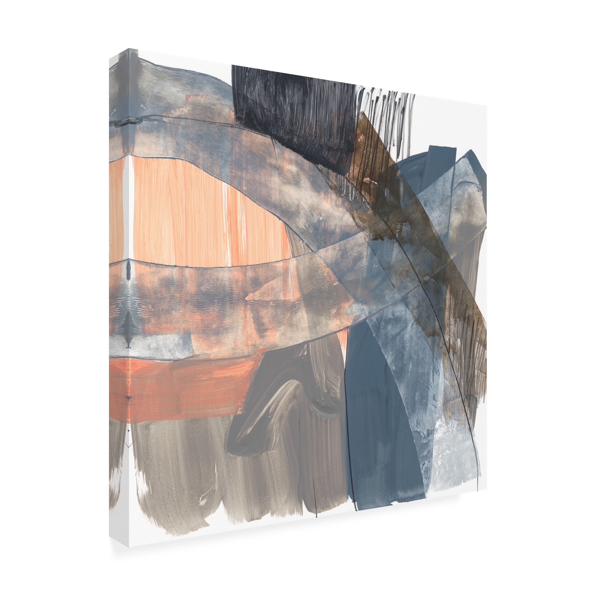 Jennifer Goldberger 'Neutrals & Coral I' Canvas Art