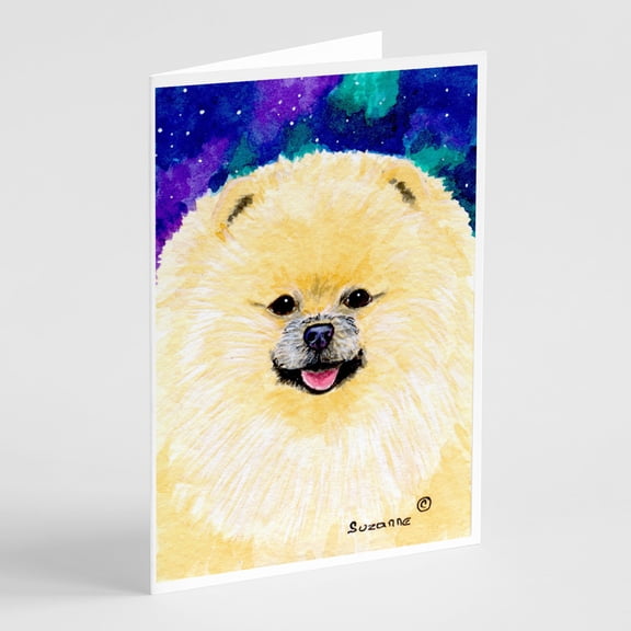 Pomeranian Greeting Cards and Envelopes Pack of 8