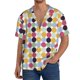 thumbnail image 1 of Balery Polka Dot Camisa Casual de Manga Corta con Botones para Hombre, Texturizada, Estilo Cubano, para Playa, Verano-XX-Large, 1 of 5