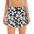 thumbnail image 2 of Pofeuu Cute Panda (3) Print Women's Athletic Shorts Running Workout Shorts Tummy Control Quick Dry Gym Shorts with Pockets Double layer sports shorts-Small, 2 of 7