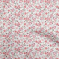 oneOone Cotton Flex Red Fabric Watercolor Floral Sewing Material Print Fabric By The Yard 40 Inch Wide-aA