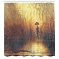 thumbnail image 3 of Ambesonne Modern Shower Curtain, Woman Under the Rain, 69"Wx84"L, Pale Caramel Yellow, 3 of 3