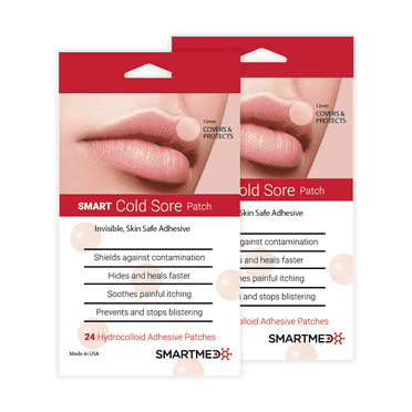 SMARTMED Cold Sore Treatment Patch, 48 Count, with Hydrocolloid and Lemon Balm