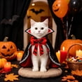 thumbnail image 5 of Pet Halloween Vampire Cape, Bat Bow Cosplay Cloak, Halloween Costume Outfit For Cats Small Dogs, 5 of 5