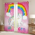 thumbnail image 2 of Unicorn Blackout Curtains Kawaii Rainbow Unicorn Curtains Galaxy Stars Window Curtains & Drapes White Horse Floral Darkening Curtains Fantasy Room Decor Pink Unicorn Gift 42"X84", 2 of 5
