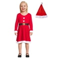 thumbnail image 2 of Holiday Baby and Toddler Girls' Santa Dress with Hat, 2-Piece, Sizes 12M-5T, 2 of 11