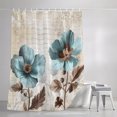 thumbnail image 3 of Spring Floral Vintage Shower Curtains for Bathroom, Retro Teal Tulips Botanical Summer Waterproof Fabric Shower Curtain, Decorative Bathroom Curtain for Bathtub, 72"x72" , No Hooks Included, 3 of 9