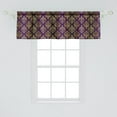 thumbnail image 2 of Ambesonne Yellow Damask Window Valance, Oriental Leaf Dot, 54" X 18", Dark Purple and Yellow, 2 of 3