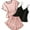 Pink, variant on SwiftWear 3Pcs Womens Pink Satin Pajamas Set Soft Silk Short Sleeve Tops ,Black Cami and Ruffled Shorts Sleepwear S-XL