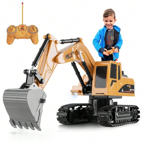 1:22 RC Construction Vehicle Toy Excavator/Bulldozer/Crane with Realistic Lights & Sounds, DIY Combination, Sturdy ABS, Perfect for Imaginative Play, Indoor & Outdoor Sandpit