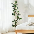 thumbnail image 4 of Luku 5FT Artificial Magnolia Tree with 7 Flowers, White Planter Pot, Realistic Indoor & Outdoor Floor Plant, 4 of 7
