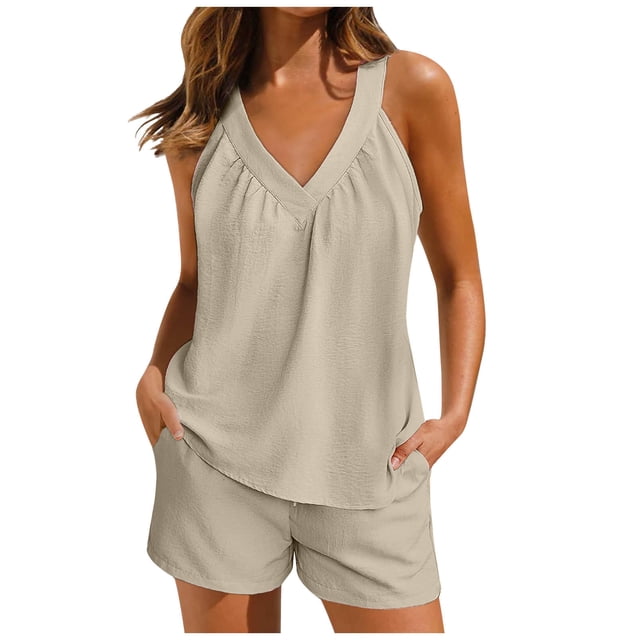 Birdeem Ensembles de Pyjama pour Femmes 2 Pcs Femmes Maison Mode Décontractée de Pâques Hauts et Pantalons Imprimés Ensemble de Pyjama à Manches Courtes avec Poches