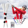 thumbnail image 3 of 20 Pcs T-Shirts de Golf Support Imprimé Échelle Incassable Réduit la Friction T-Shirts de Golf Plastique Spin Latéral 5 Broches Fournitures de Golf 70mm Rouge, 3 of 6