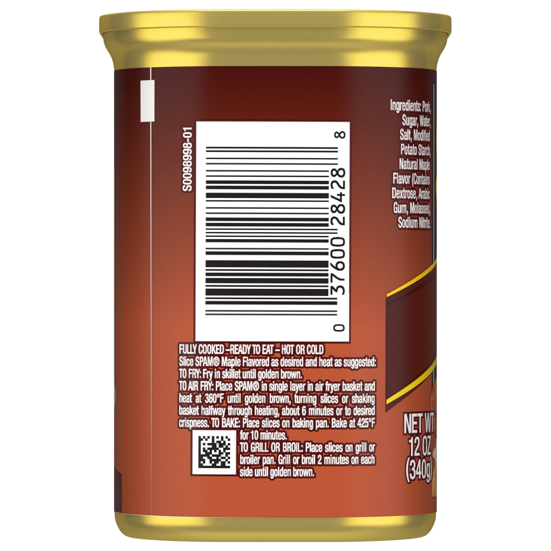 (4 pack) SPAM Maple Flavored, Shelf Staple, 12 oz Aluminum Can