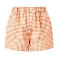 thumbnail image 4 of Mifsaly Girls Plaid Casual Shorts Toddler Kids Comfort Elastic High Waisted Lounge Shorts Soft Breathable Summer Vacation Clothes with Pockets, 4 of 6