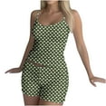 thumbnail image 7 of FRSASU Womens Pajamas Set Love Print Casual Sleepwear Soft Sets Tank Top and Shorts Loungewear Loose Home Wear Army Green M(M), 7 of 7