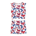 thumbnail image 2 of Mercatoo Toddler Girls 4th Of July Outfit Prints Sleeveless Vest T Shirt Tops and Print Shorts Girl Summer Festival Outfit, 2 of 3
