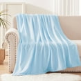 thumbnail image 3 of Exclusivo Mezcla Fleece Throw Blanket for Couch, Sofa, 300GSM Super Soft and Warm Blankets, Ice Blue Throw All Season Use, Cozy, Plush, Lightweight, 50x60 Inches, 3 of 8