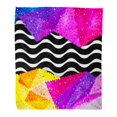 thumbnail image 1 of HATIART Flannel Throw Blanket Abstract Sequin Border on Chevron Holiday Celebration Pattern Soft for Bed Sofa and Couch 50x60 Inches, 1 of 1
