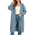 thumbnail image 4 of BUIGTTKLOP Cardigan Sweaters for Women Oversized Open Front Long Sleeve Lightweight Coat Sweater with Pockets, 4 of 8