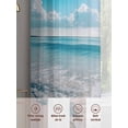 thumbnail image 6 of Summer Ocean Marine Waves Sheer Curtains 84 Inch Long 2 Panels, Modern Blue Ocean Light Filtering Rod Pocket Curtains, Sheer Voile Drapes for Living Room Bedroom, 52"x84", 6 of 8
