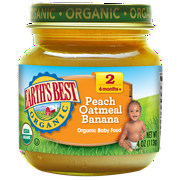 (5 pack) (5 Pack) Earth's Best Organic Baby Food Stage 2, Peach Oatmeal Banana, 4 Ounce (Pack of 6)