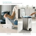 thumbnail image 6 of Home Zone Living 8 Gallon and 3 Gallon Slim Stainless Steel Trash Can Combo Set with Soft-Close Lid and Bag Tuck Design, Silver, 6 of 16