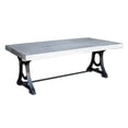 thumbnail image 3 of Muan Rustic Grey Wash Recycled Mango Wood Coffee Table with Ironwork Base, 3 of 5