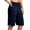 Navy, variant on RQYYD Long Bermuda Shorts for Women Knee Length with Pockets High Waisted Stretch Shorts for Summer Walking Black M