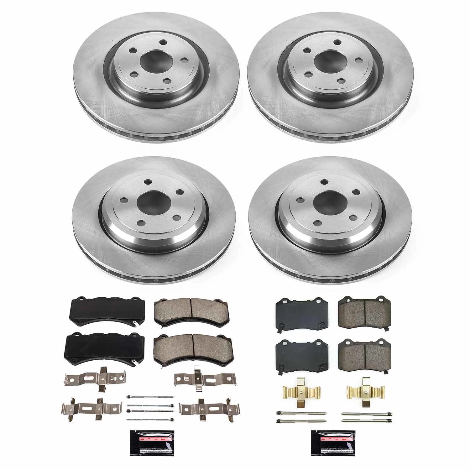 PowerStop Front and Rear Stock Replacement Brake Pad and Rotor Kit Fits: DODGE JEEP Select Models KOE8760