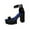 Black, variant on Women's Fashion Casual Summer Style Solid Color Comfortable Open Toe High Heel Thick Heel Shoes Black Size 7