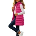 thumbnail image 6 of Mifsaly Girls Long Puffer Vests Kids Tween Zip Up Stand Collar Quilted Vest Fall Winter Casual Going Out Play Back to School Padded Coat with Pocekts, 6 of 10
