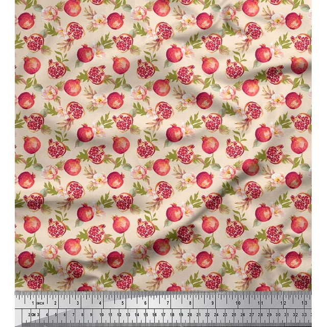 Soimoi Brown Velvet Fabric Circle Art Geometric Print Sewing Fabric Yard 58 Inch Wide