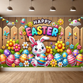 thumbnail image 2 of LUUFILx Easter Banner Easter Bunny Egg Decoration Background Hanging Door Banner for Easter Party Home Patio Door Decoration, 2 of 7