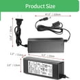 thumbnail image 2 of AC 100-240V to DC 12V 5A Power Supply Adapter Switching 5.5mm x 2.1mm with 1 to 9 Way Splitter Cable and Power Cord for CCTV Camera DVR NVR Led Light Strip UL Listed FCC, 2 of 9