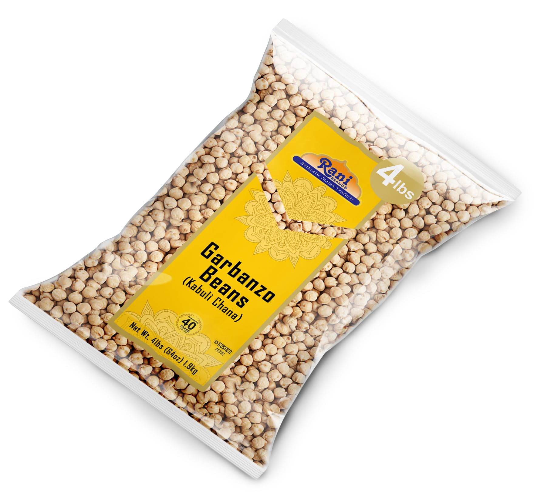 Rani Garbanzo Beans (Kabuli Chana) 64oz (4lbs) 1.81kg ~ All Natural | Vegan | Gluten Friendly | NON-GMO | Kosher | Indian Origin